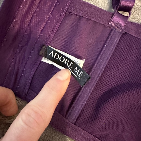Adore Me Elegant Purple Lace Trim Bra - Picture 2 of 3